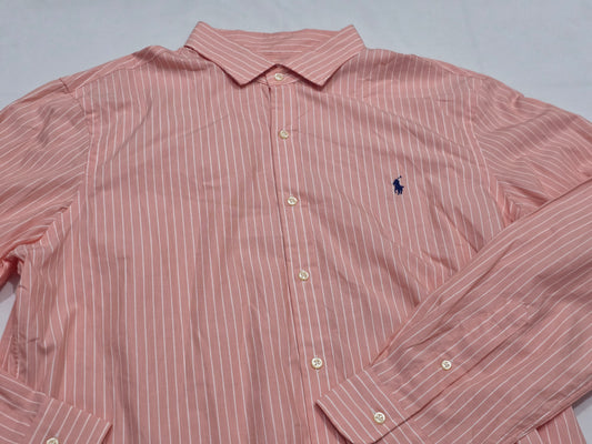 Camisa Ralph Lauren Xxl Naranja Pony Azul