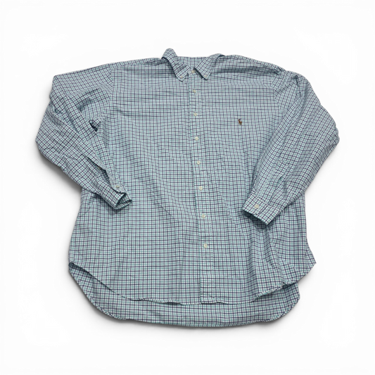 Camisa Ralph Lauren 2xb Cuadro Azul Pony Colores