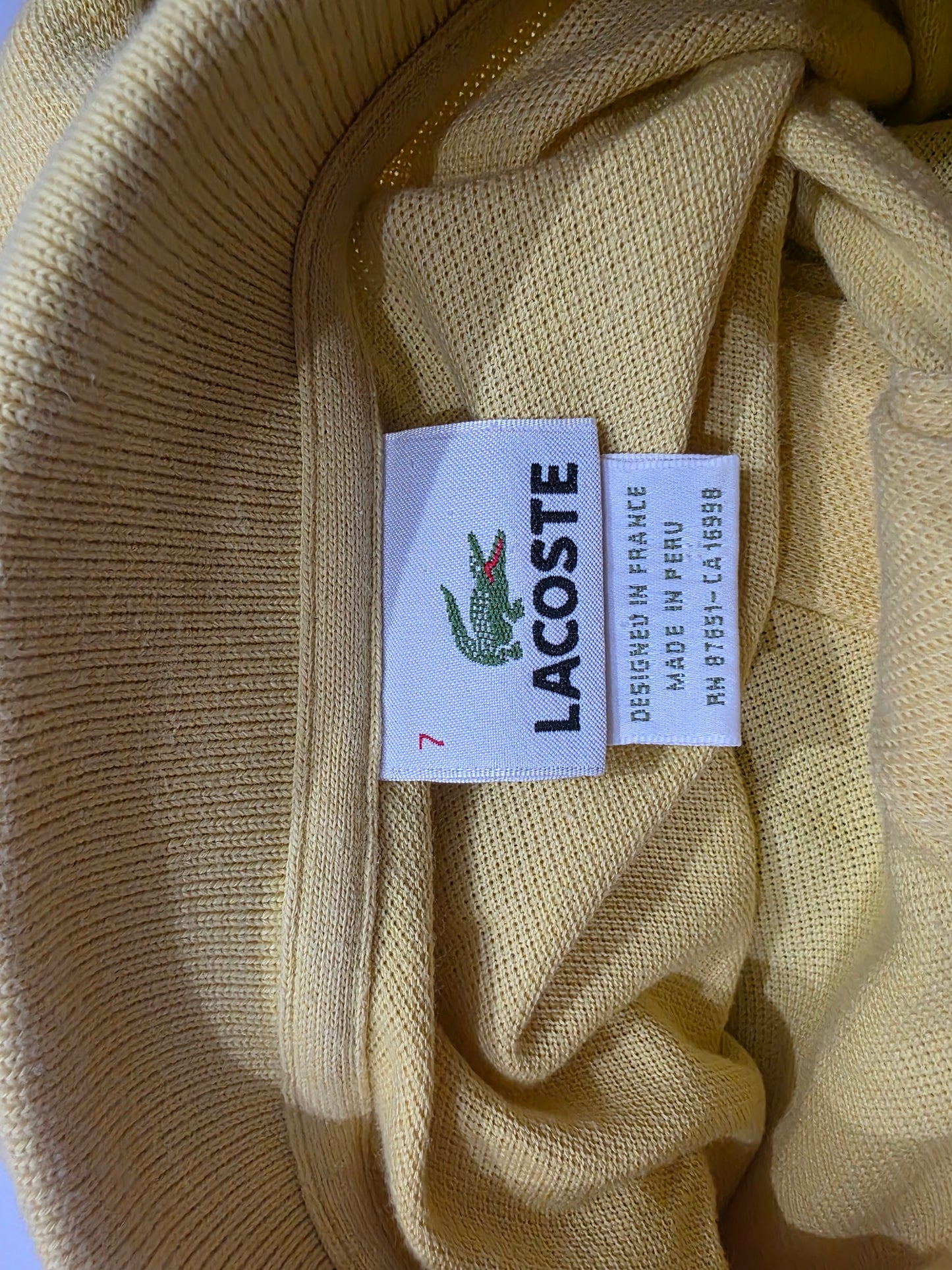 Playera Polo Lacoste Fr7 Xxl Amarillo