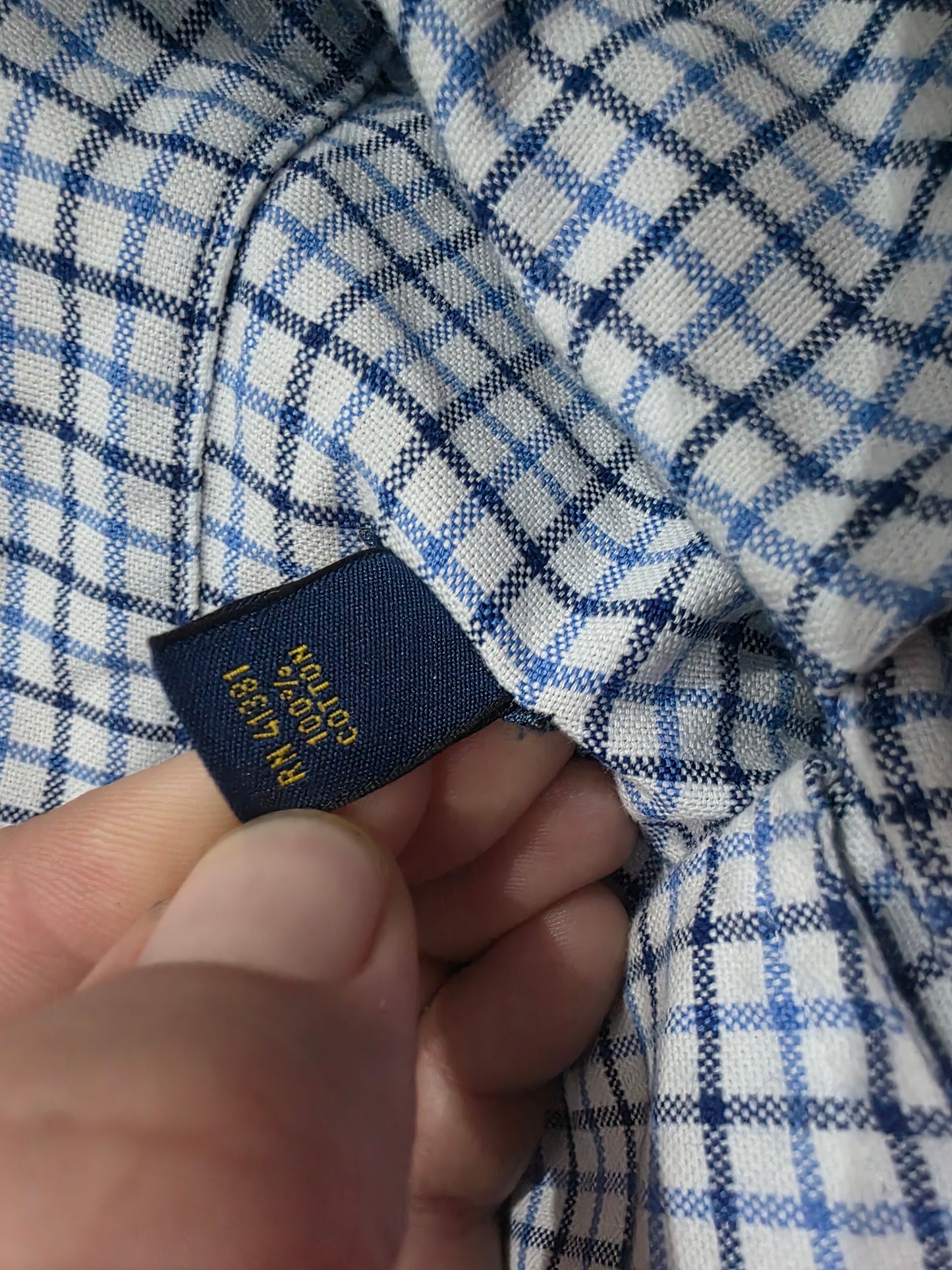 Camisa Ralph Lauren 2xb Cuadro Azul Y Negro Pony Colores