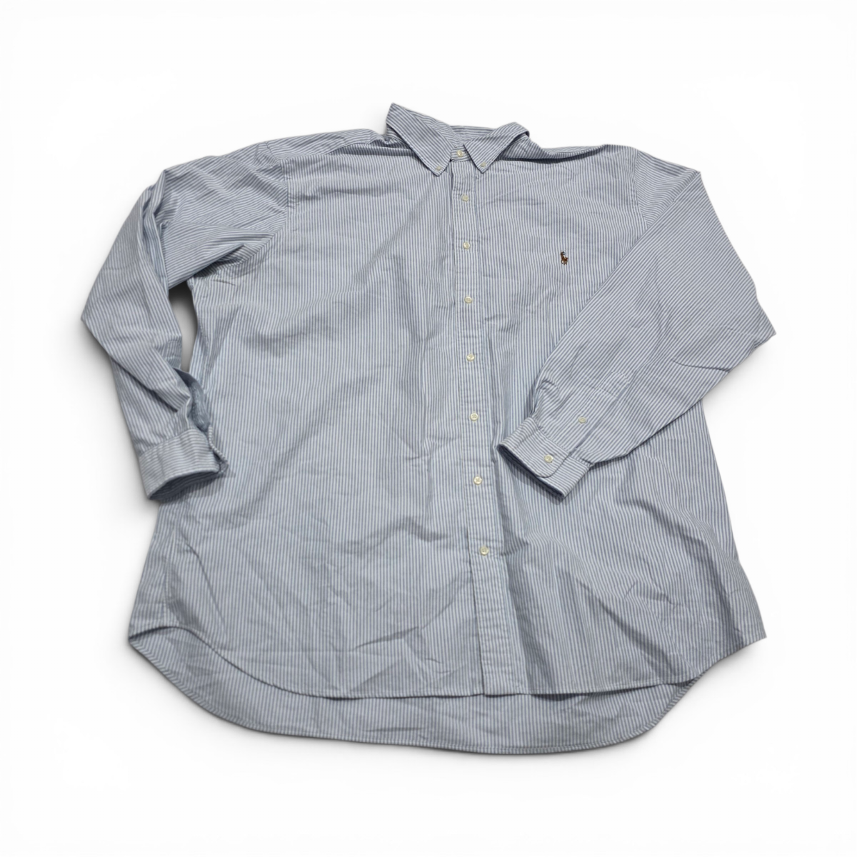Camisa Ralph Lauren 3xlt Azul Claro Lineas Pony Colores