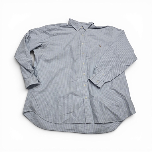 Camisa Ralph Lauren 3xlt Azul Claro Lineas Pony Colores