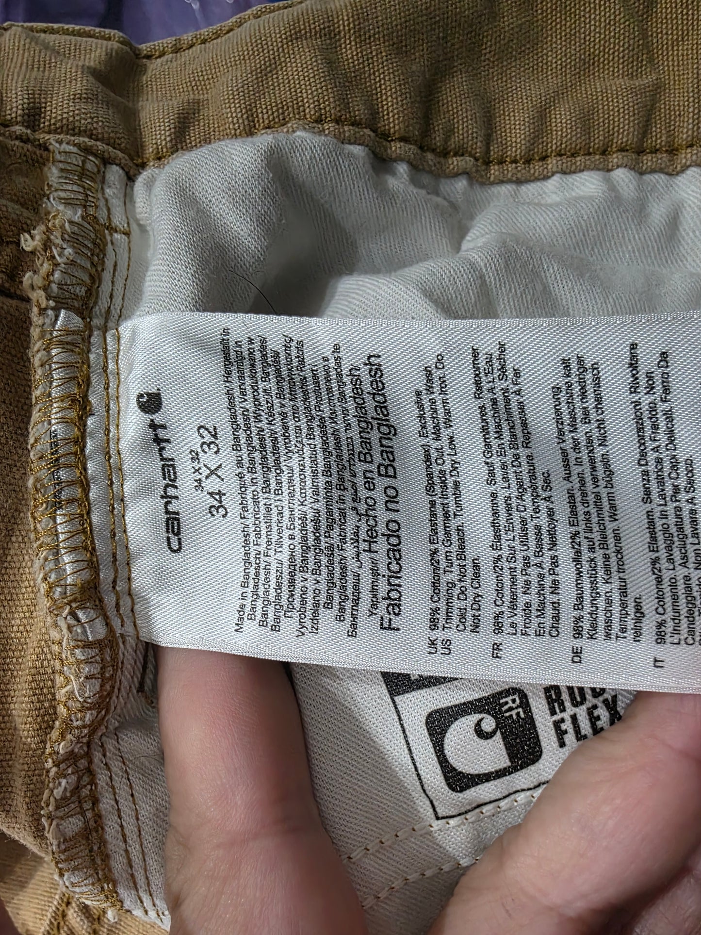 Pantalon Carhartt 34x32 Cafe Deslavado Relaxed Fit