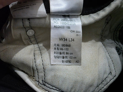 Pantalon Levis 512 34x34 Negro Skinny