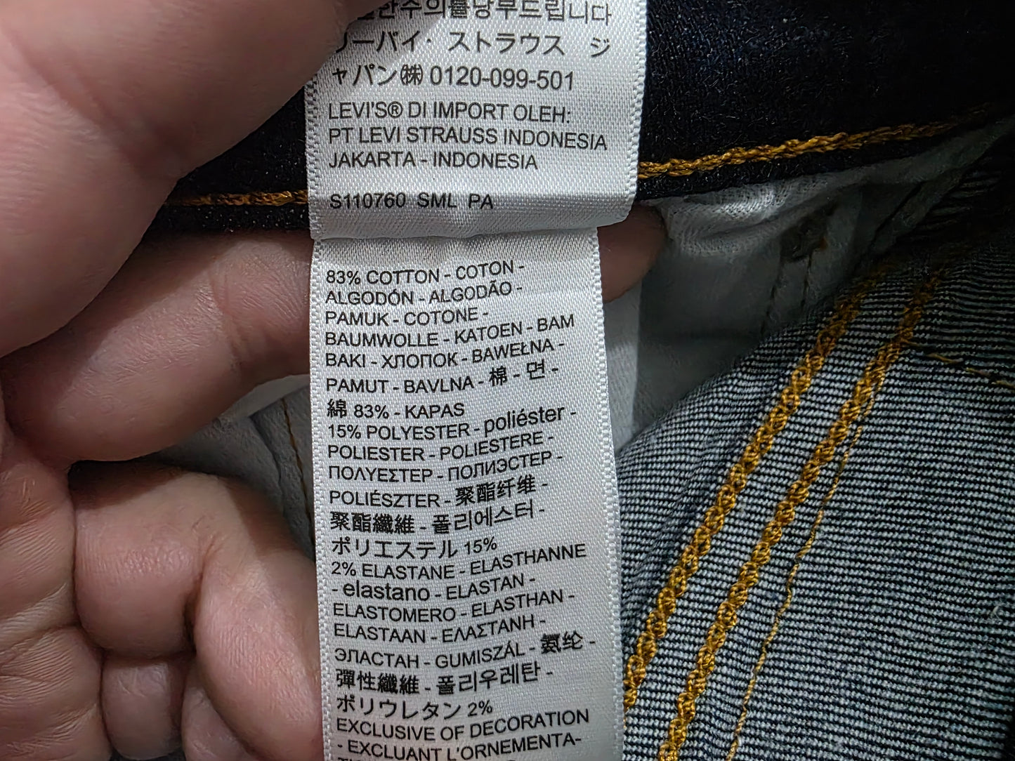 Pantalon Levis 506 34x30 Azul Marino Recto