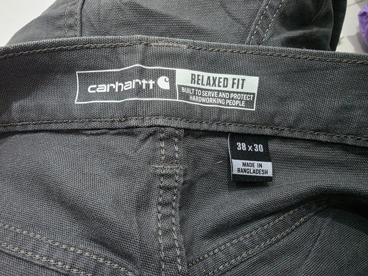 Pantalon Carhartt 38x30 Gris Deslavado Relaxed Fit
