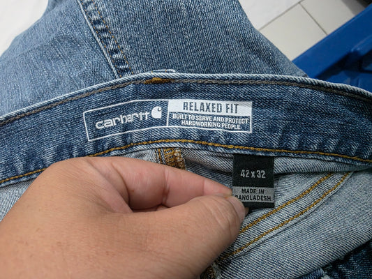 Pantalon Carhartt 42x32 Azul Deslavado Relaxed