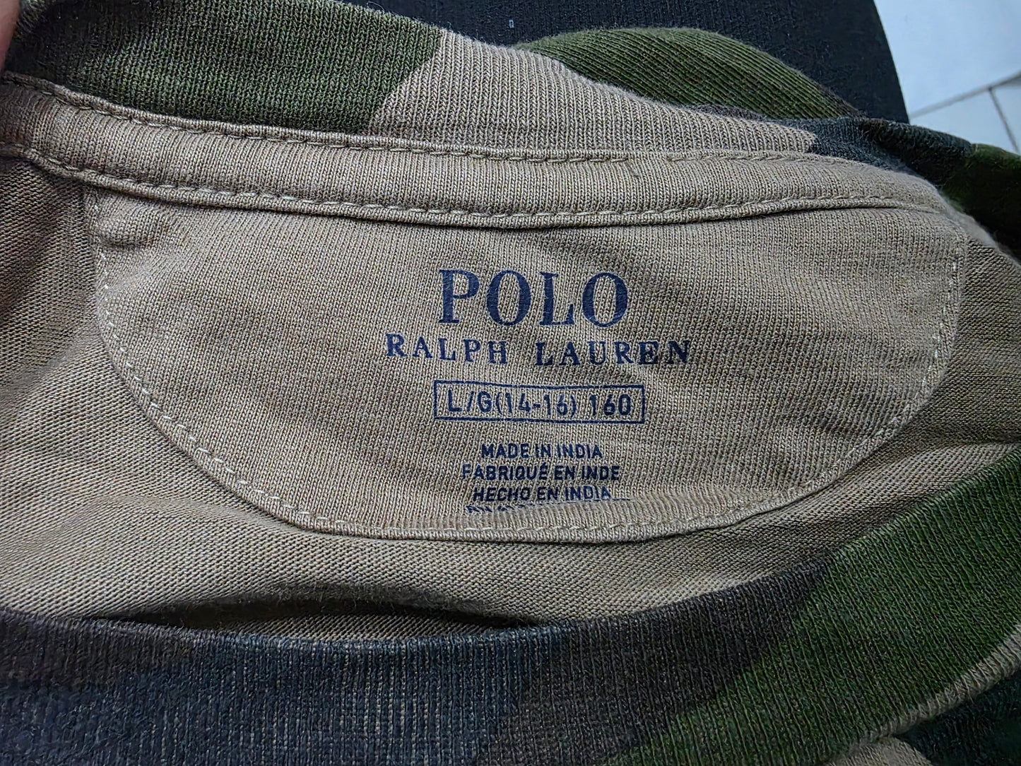 Playera Ralph Lauren Adolescente L 14-16 Verde Militar