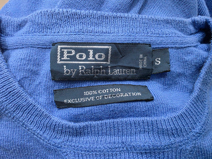 Sueter Ralph Lauren Chico S Azul Deslavado Pony Rojo