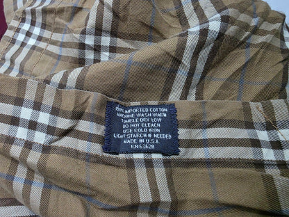 Camisa Burberry Chico S Cafe Y Blanco Cuadro