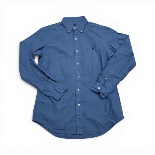 Camisa Ralph Lauren Chico S Classic Fit Azul Metalico