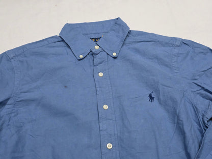 Camisa Ralph Lauren Chico S Classic Fit Azul Metalico