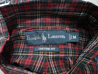 Camisa Ralph Lauren Mediana M Cuadro Rojo Y Negro Custom Fit