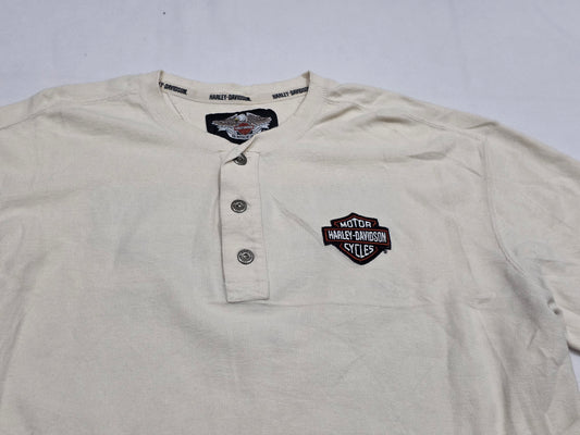 Playera Harley Davidson Mediana M Beige Manga Larga
