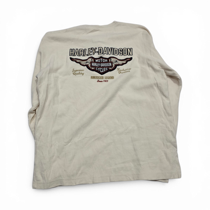 Playera Harley Davidson Mediana M Beige Manga Larga