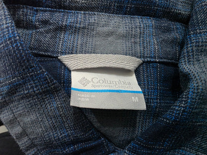Camisa Columbia Mediana M Cuadro Azul Y Gris