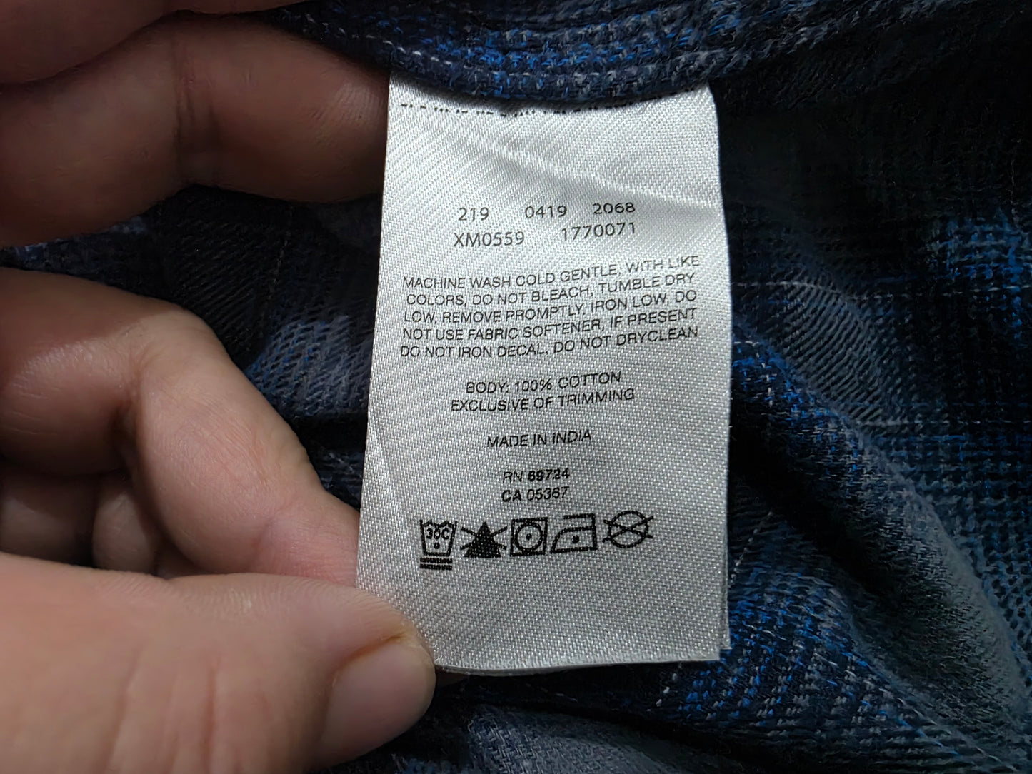 Camisa Columbia Mediana M Cuadro Azul Y Gris