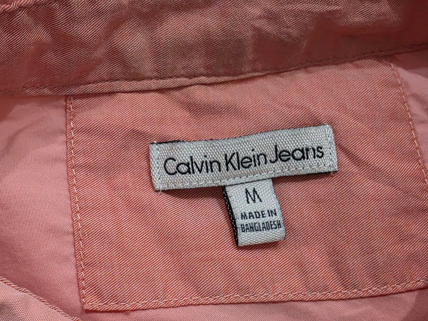 Camisa Calvin Klein Mediana M Rosa Manga Corta