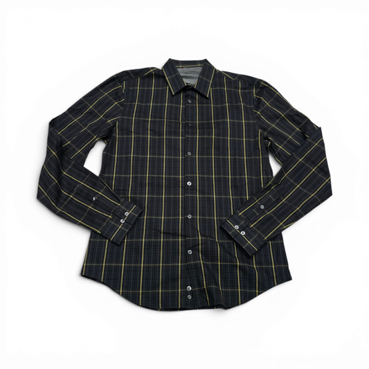 Camisa Calvin Klein Mediana M Cuadro Gris Y Negro