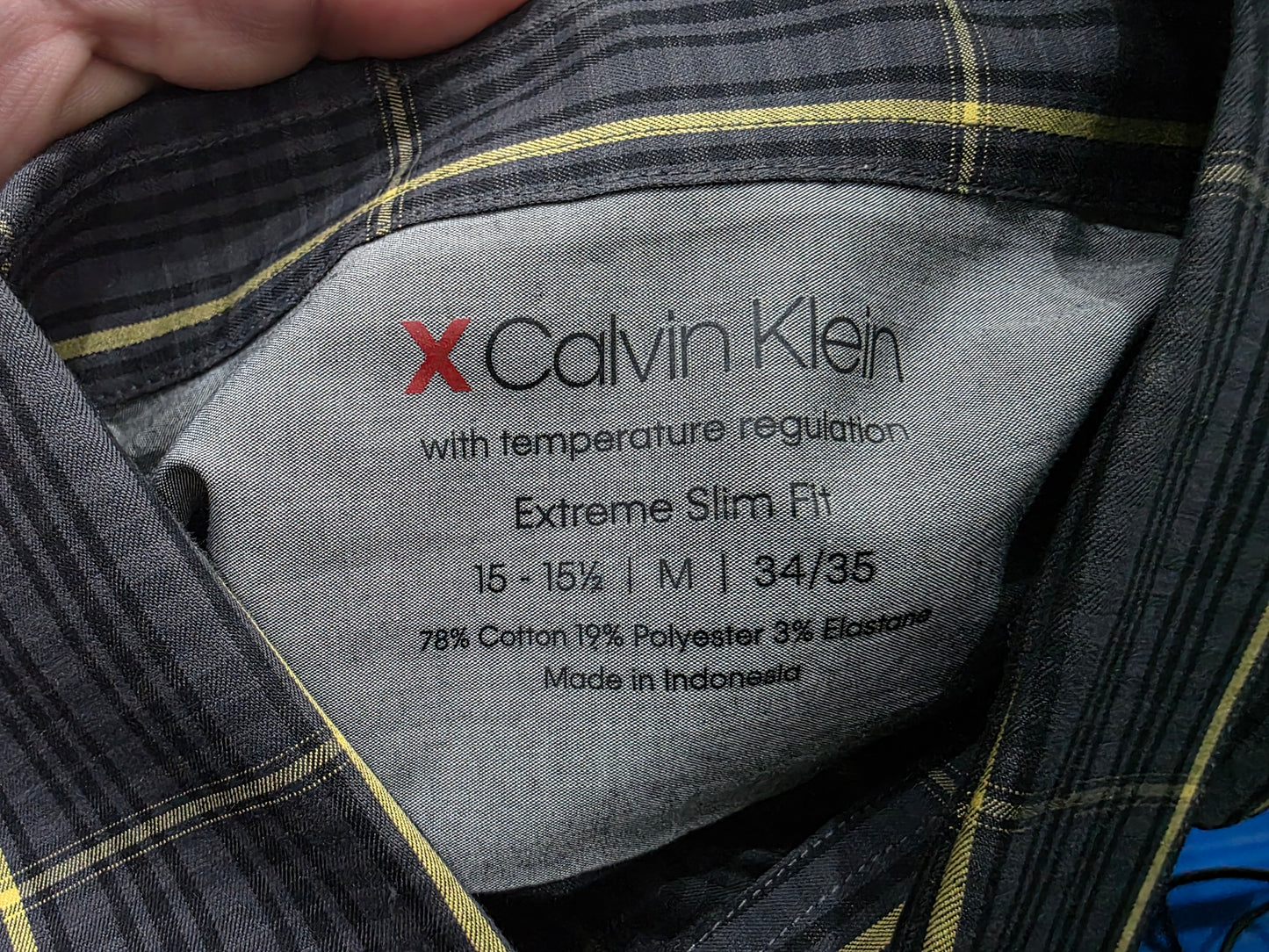 Camisa Calvin Klein Mediana M Cuadro Gris Y Negro