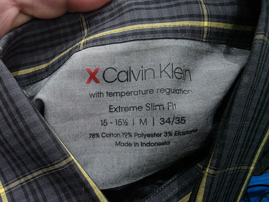 Camisa Calvin Klein Mediana M Cuadro Gris Y Negro