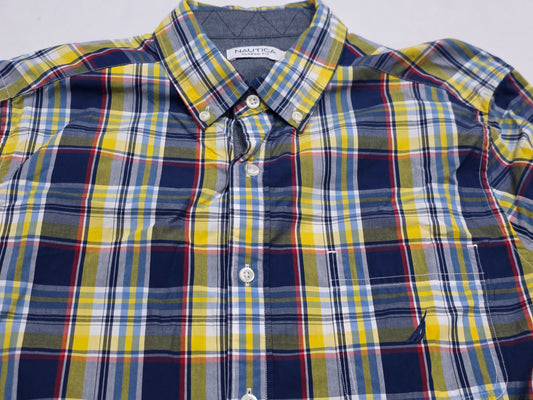 Camisa Nautica Mediana M Cuadro Azul Y Amarillo