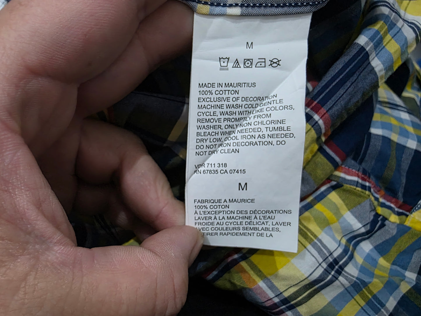 Camisa Nautica Mediana M Cuadro Azul Y Amarillo