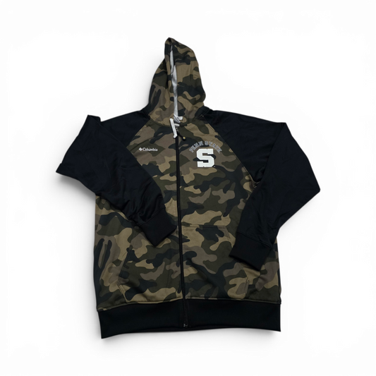 Sudadera Columbia Mediana M Cafe Y Verde Camoflaje