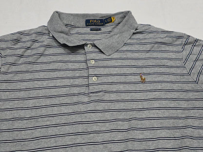 Playera Polo Ralph Lauren Grande L Gris Lineas