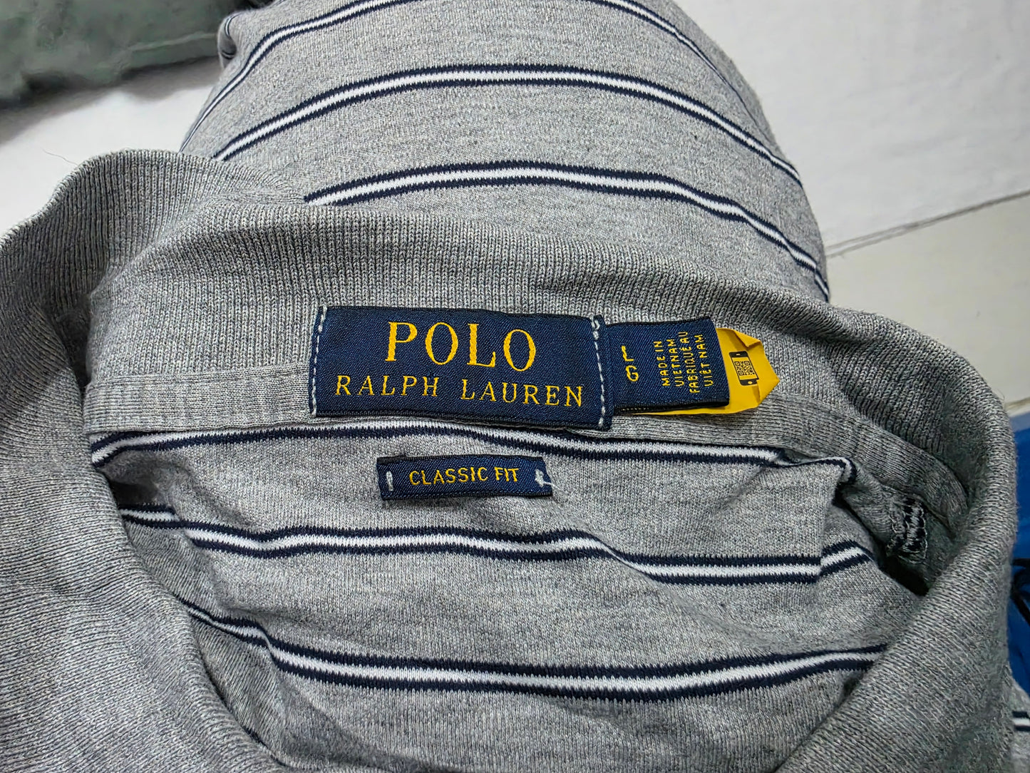 Playera Polo Ralph Lauren Grande L Gris Lineas
