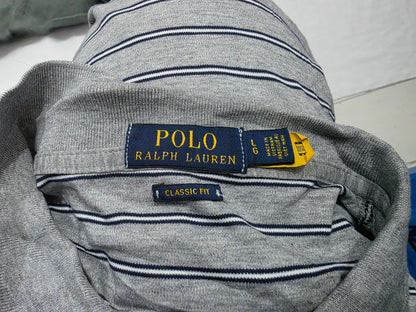 Playera Polo Ralph Lauren Grande L Gris Lineas