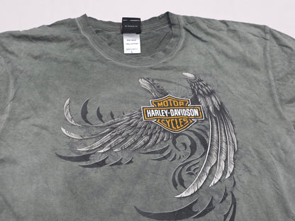 Playera Harley Davidson Grande L Verde Deslavada