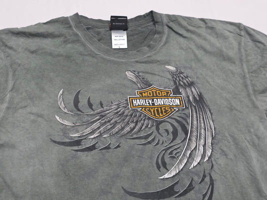 Playera Harley Davidson Grande L Verde Deslavada