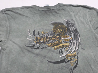 Playera Harley Davidson Grande L Verde Deslavada