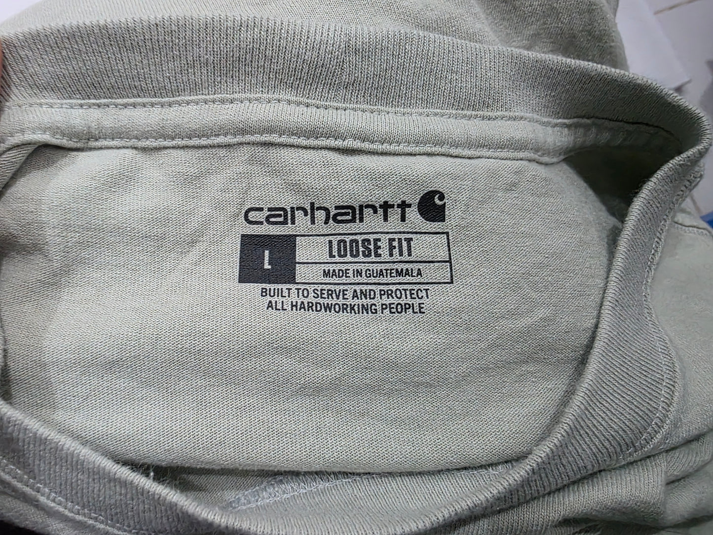 Playera Carhartt Grande L Verde Grisaceo
