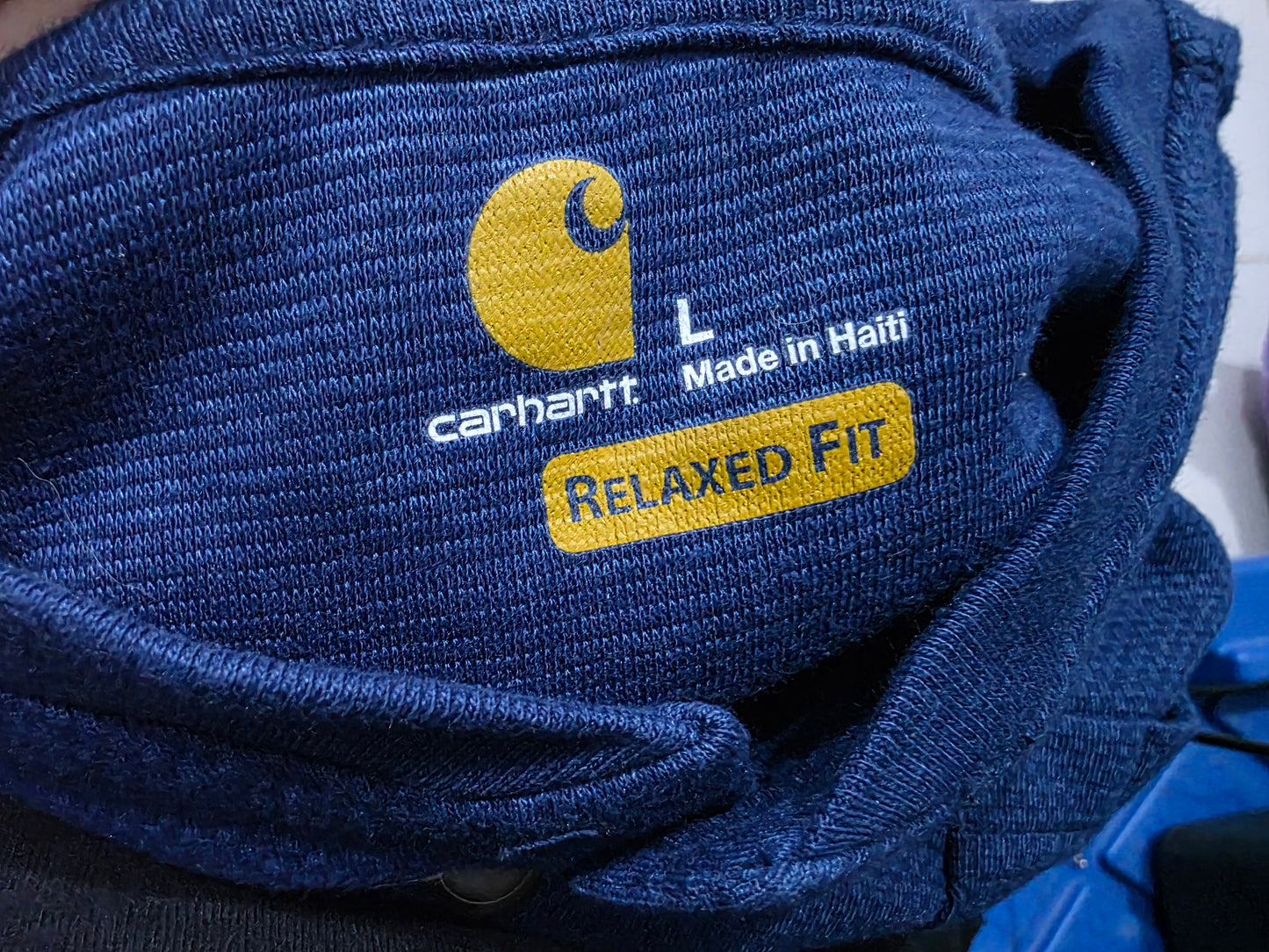 Playera Carhartt Grande L Azul Manga Larga