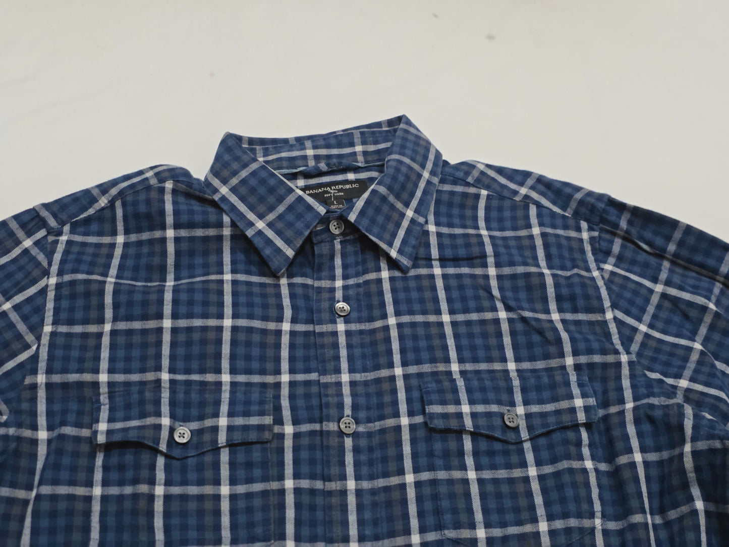 Camisa Banana Republic Grande L Cuadros Azul