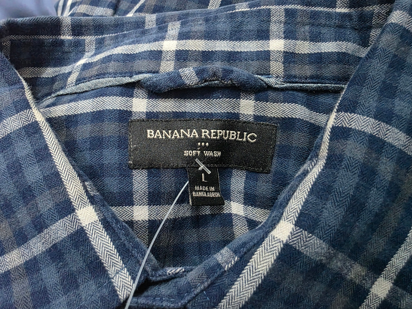 Camisa Banana Republic Grande L Cuadros Azul