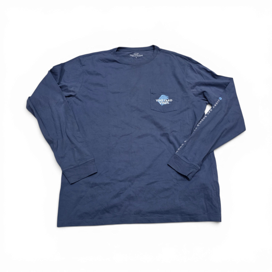 Playera Vineyard Vines Grande L Azul Manga Larga