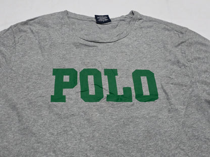 Playera Ralph Lauren Grande L Gris Letras Verde