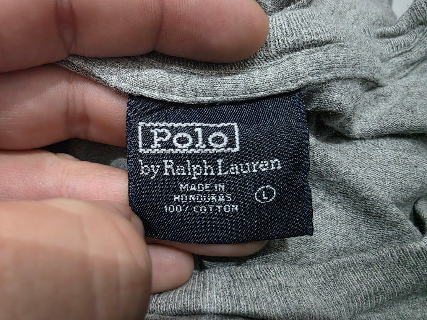 Playera Ralph Lauren Grande L Gris Letras Verde