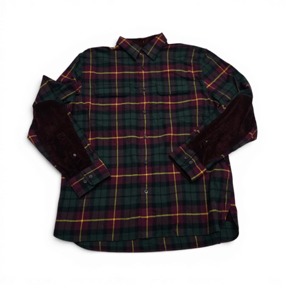 Camisa Banana Republic Grande L Cuadro Vino Y Verde
