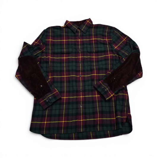 Camisa Banana Republic Grande L Cuadro Vino Y Verde