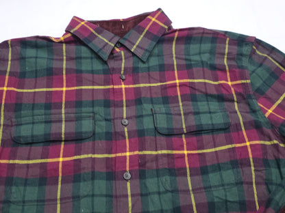 Camisa Banana Republic Grande L Cuadro Vino Y Verde