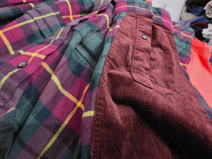 Camisa Banana Republic Grande L Cuadro Vino Y Verde