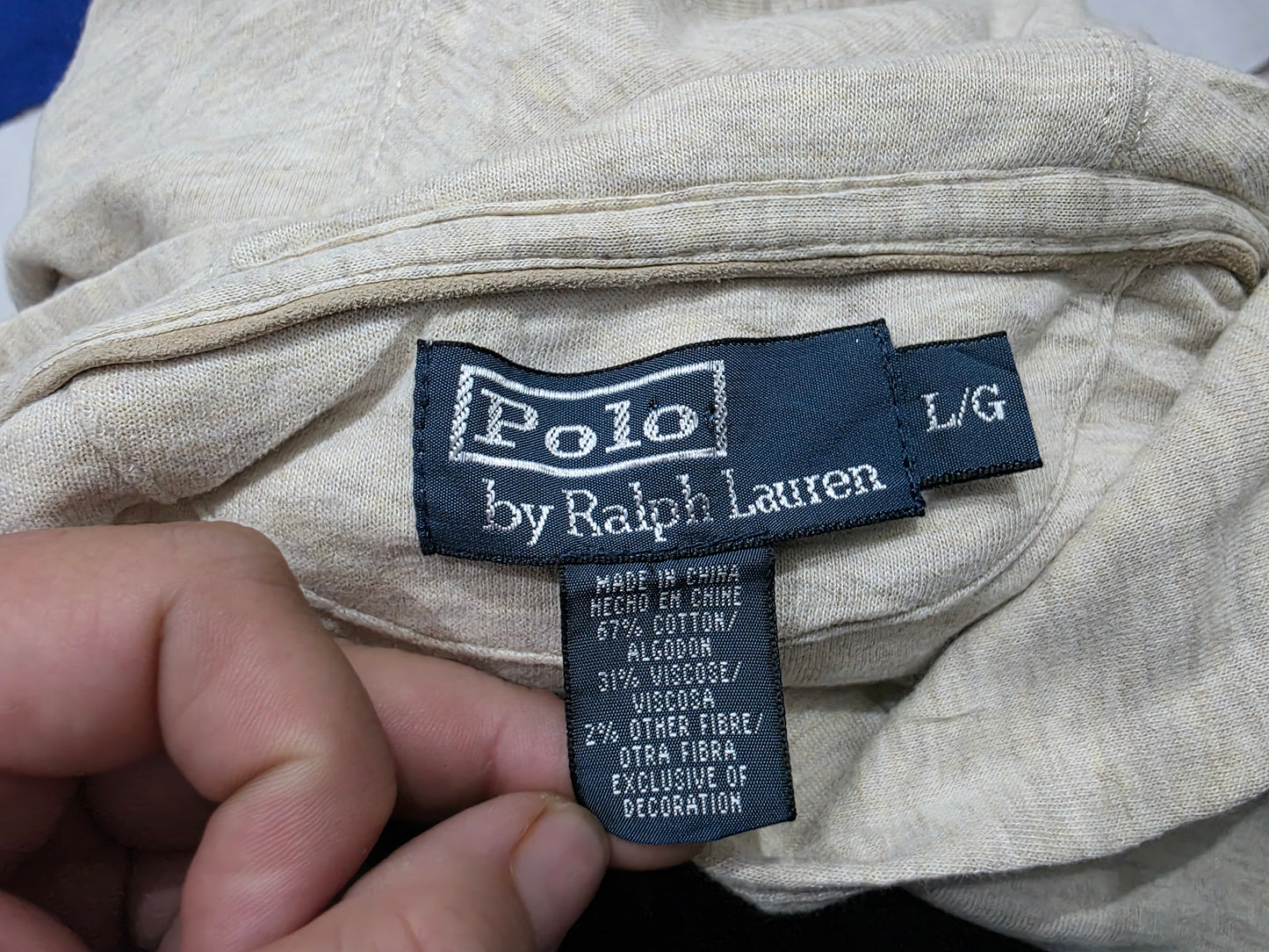 Sueter Ralph Lauren Grande L Beige Pony Jumbo