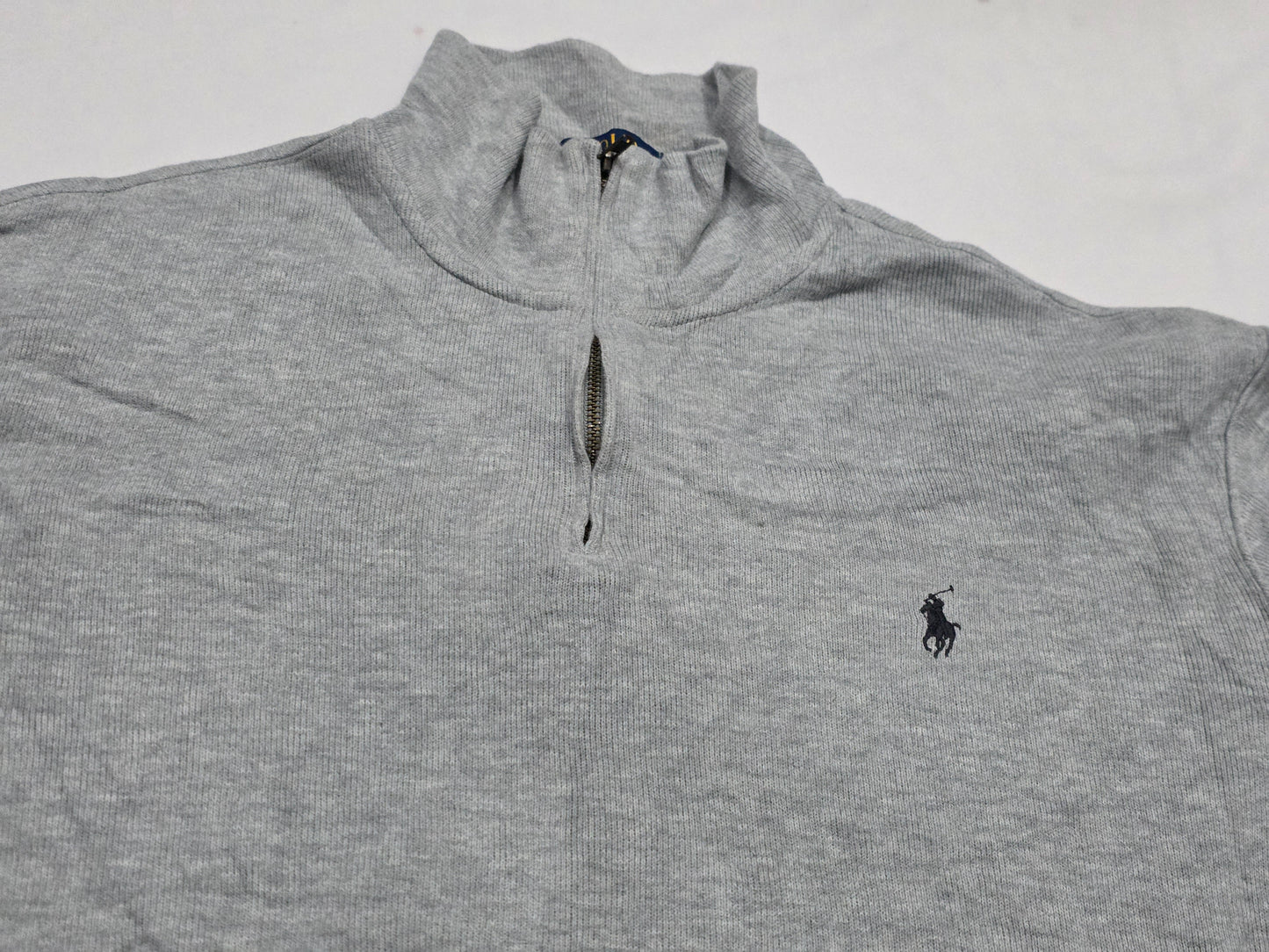 Sueter Ralph Lauren Grande L Gris Pony Azul