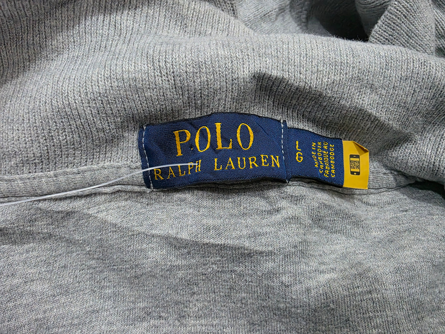 Sueter Ralph Lauren Grande L Gris Pony Azul