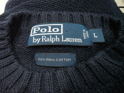 Sueter Ralph Lauren Grande L Azul Pony Rojo Cuello Redondo