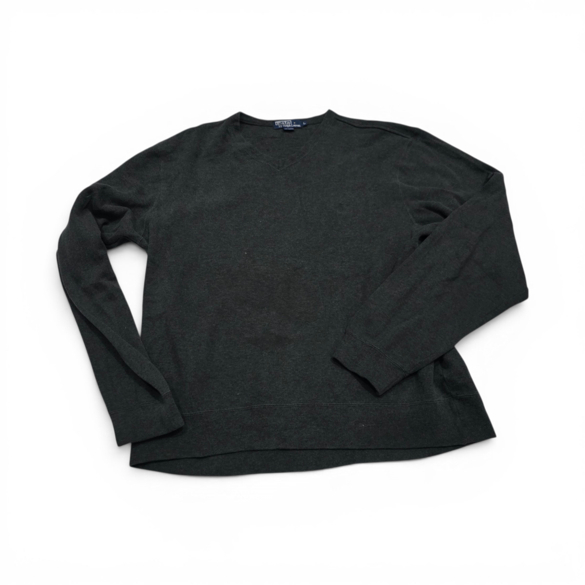 Sudadera Ralph Lauren Grande L Gris Oscuro Pony Gris